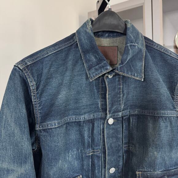 RRL Ralph Lauren Type II Japanese Denim Trucker Jacket M NEW Indigo Double RL - Picture 3 of 7